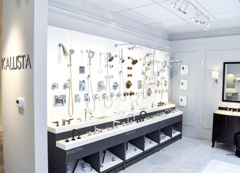 Faucet Pod POP display featuring Kallista